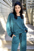Brit Wit  Sweatshirt  Top - Teal and Black Stripe